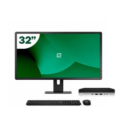 Pack HP 800 G5 Mini i5 9500T 16GB SSD 256GB + LCD 32" + Tecl y Ratón + WiFi | Inalámbrico