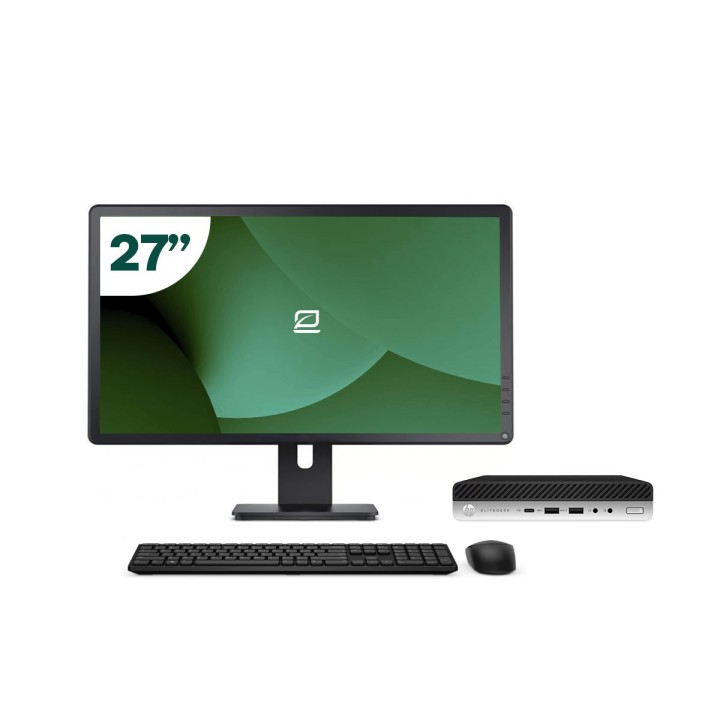 Pack HP 800 G5 Mini i5 9500T 8GB SSD 256GB + LCD 27" + Tecl y Ratón + WiFi | Inalámbrico