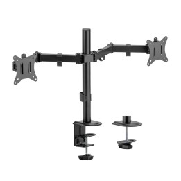 AISENS DT32TSR-149 Soporte de Mesa para 2 Monitores Eco Giratorio Inclinable 9kg/Brazo | 17"-32" | Nuevo