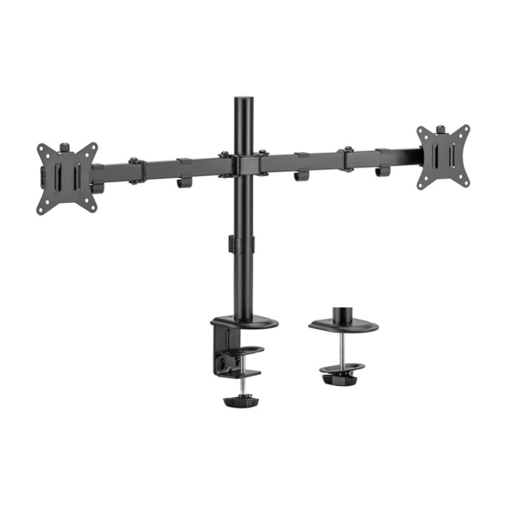 AISENS DT32TSR-149 Soporte de Mesa para 2 Monitores Eco Giratorio Inclinable 9kg/Brazo | 17"-32" | Nuevo