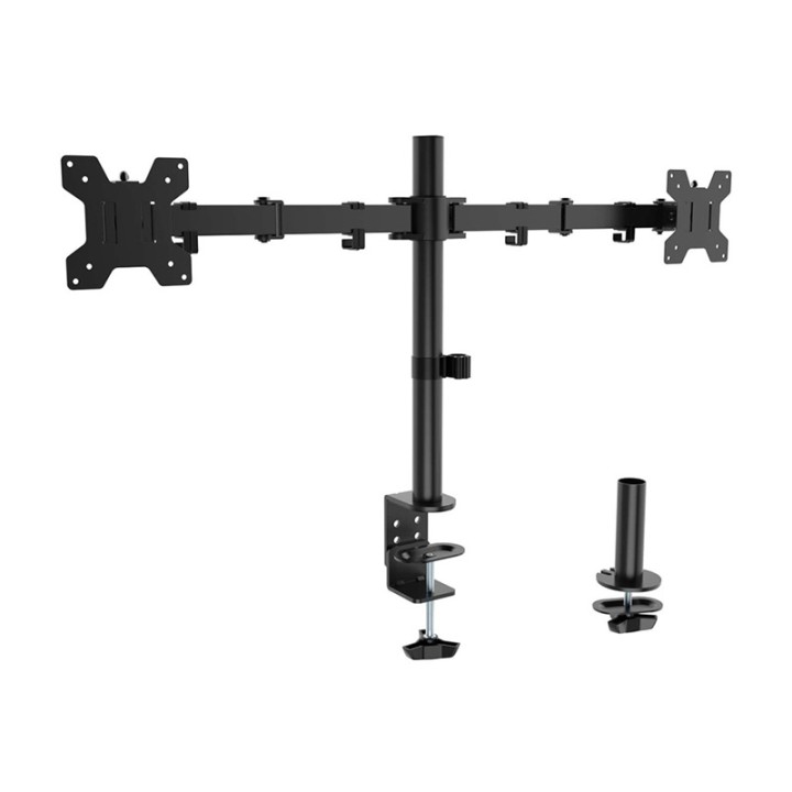 AISENS DT32TSR-279 Soporte de Mesa para 2 Monitores Eco Giratorio Inclinable 10Kg/Brazo | 17"-32" | Nuevo