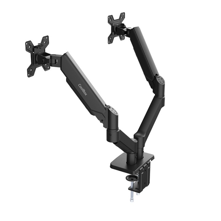 CoolBox COO-SOP-M02D Soporte de Mesa para 2 Monitores hasta Brazo Neumático 8Kg/Brazo | 32" | Nuevo