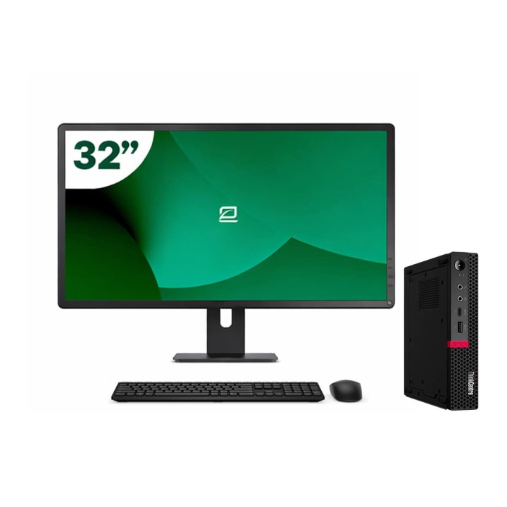 Pack Lenovo M720q Tiny i5 8500T 8GB SSD 256GB + LCD 32" + Tecl y Ratón + WiFi | Inalámbrico