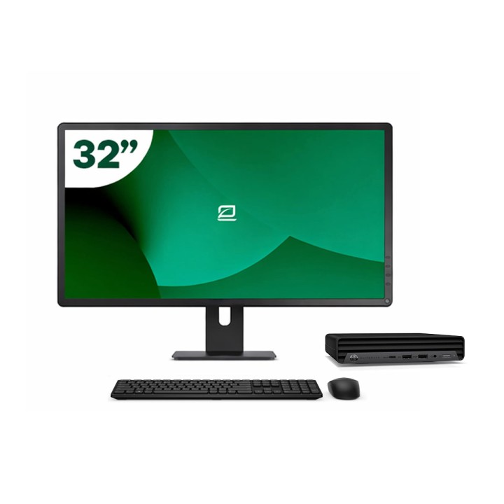 Pack HP 800 G6 Mini i5 10500T 16GB SSD 512GB + LCD 32" + Tecl y Ratón + WiFi | Inalámbrico