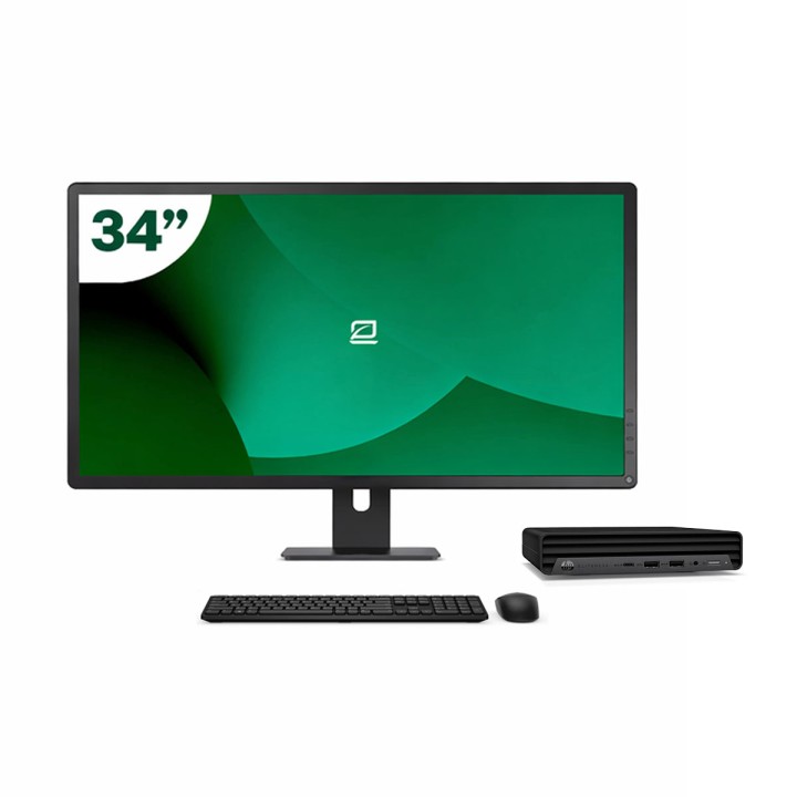 Pack HP 800 G6 Mini i5 10500T 16GB SSD 512GB + LCD 34" + Tecl y Ratón + WiFi | Inalámbrico