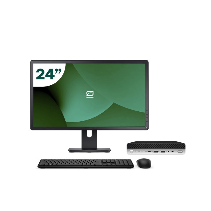 Pack HP 800 G4 Mini i5 8500T 8GB SSD 256GB + LCD 24" + Tecl y Ratón + WiFi | Inalámbrico