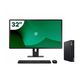 Pack Lenovo M70q Tiny i5 10500T 16GB SSD 512GB + LCD 32" + Tecl y Ratón + WiFi | Inalámbrico