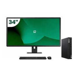 Pack Lenovo M80q Tiny i5 10500T 16GB SSD 512GB + LCD 34" + Tecl y Ratón + WiFi | Inalámbrico