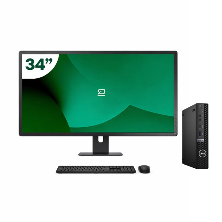 Pack Dell 5080 Micro i5 10500T 16GB SSD 512GB + LCD 34" + Tecl y Ratón + WiFi | Inalámbrico
