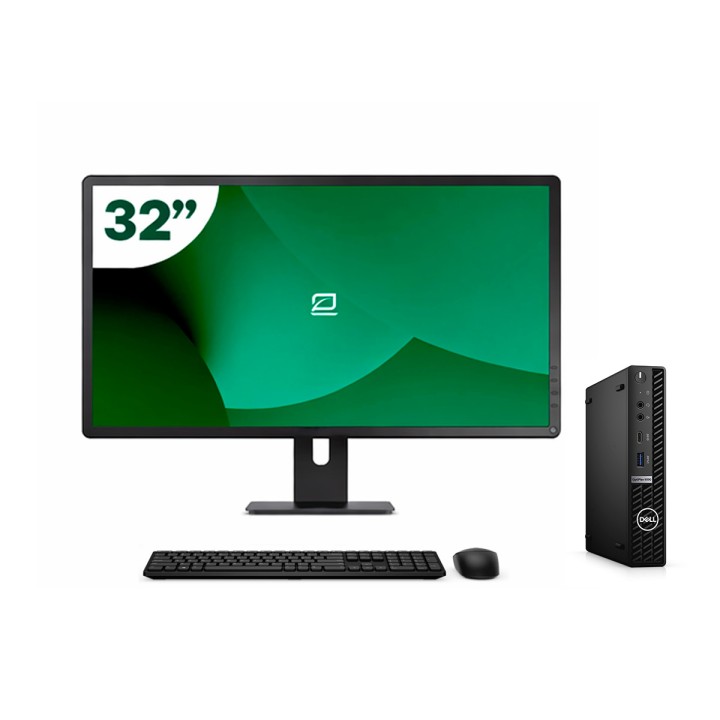 Pack Dell 5090 Micro i5 11500T 16GB SSD 512GB + LCD 32" + Tecl y Ratón + WiFi | Inalámbrico