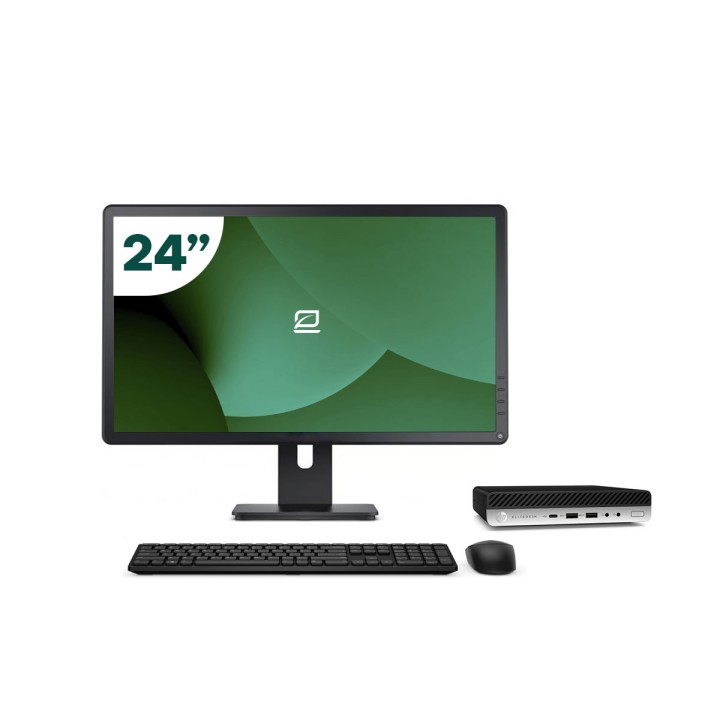 Pack HP 600 G5 Mini i7 9700T 16GB SSD 256GB + LCD 24" + Tecl y Ratón + WiFi | Inalámbrico