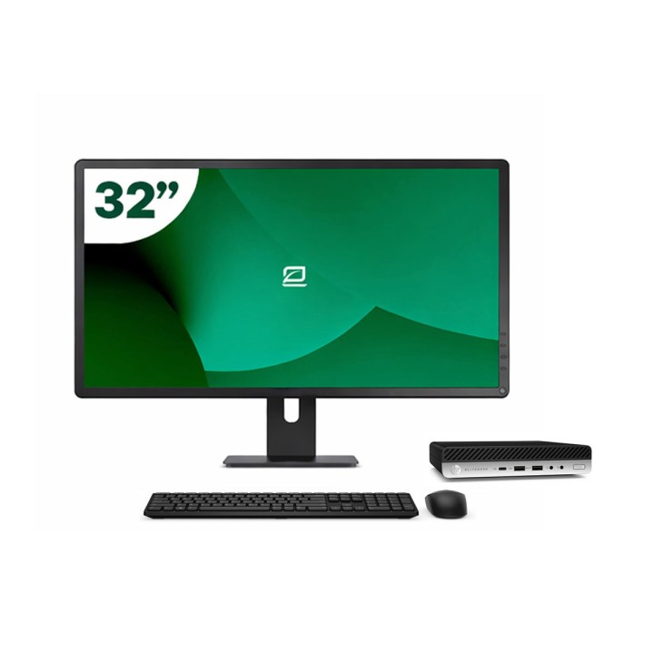 Pack HP 600 G5 Mini i7 9700T 16GB SSD 512GB + LCD 32" + Tecl y Ratón + WiFi | Inalámbrico